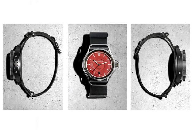 Product, Watch, Electronic device, Technology, Red, Watch accessory, Glass, Font, Fashion accessory, Carmine, 