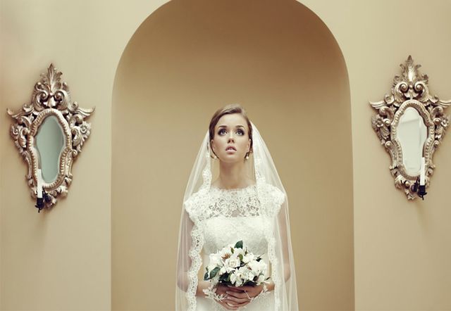 Brown, Veil, Bridal veil, Photograph, Bridal clothing, Dress, Wedding dress, Bride, Tradition, Bridal accessory, 