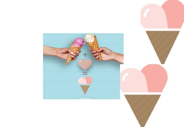 Dessert, Ice cream cone, Frozen dessert, Ice cream, Dairy, Wrist, Peach, Ingredient, Sweetness, Bracelet, 