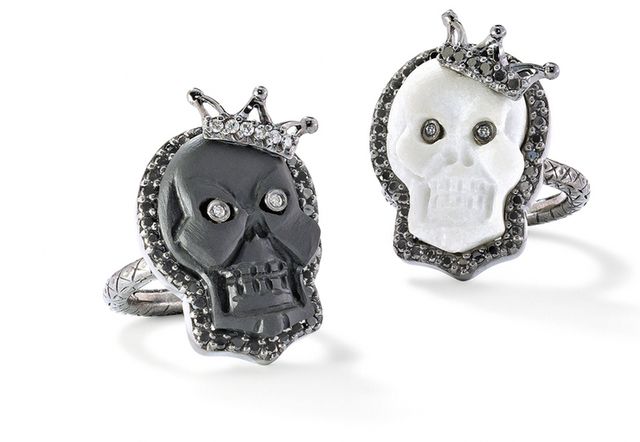 Earrings, Metal, Skull, Body jewelry, Chain, Craft, Silver, Owl, Jewelry making, Bird of prey, 