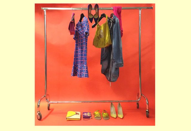 Red, Clothes hanger, Bag, One-piece garment, Fashion design, Costume design, Vintage clothing, 