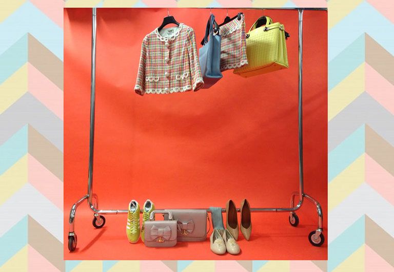 Collar, Pink, Clothes hanger, Dress shirt, Pattern, Peach, Baggage, Day dress, Pattern, Graphic design, 