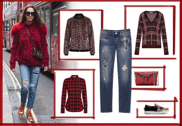 Clothing, Denim, Pattern, Sleeve, Red, Plaid, Textile, Outerwear, White, Jeans, 