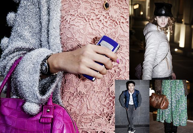 Textile, Purple, Magenta, Street fashion, Pattern, Bag, Violet, Fashion, Mobile phone, Wrist, 