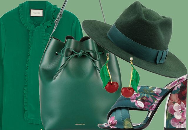 Green, Sleeve, Collar, Hat, Costume accessory, Fashion, Teal, Costume hat, Fedora, Shoulder bag, 