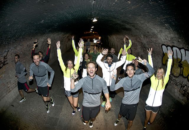 Fun, Social group, Shorts, World, Space, Flash photography, Gesture, Crew, Tunnel, 