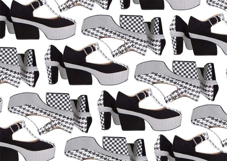 Footwear, Product, Pattern, White, Style, Monochrome, Black-and-white, Font, Fashion, Monochrome photography, 