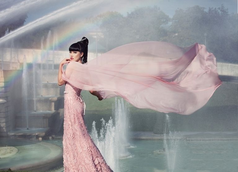 Pink, Fluid, Art, Fictional character, Water feature, Artwork, Painting, Gown, Illustration, Cg artwork, 