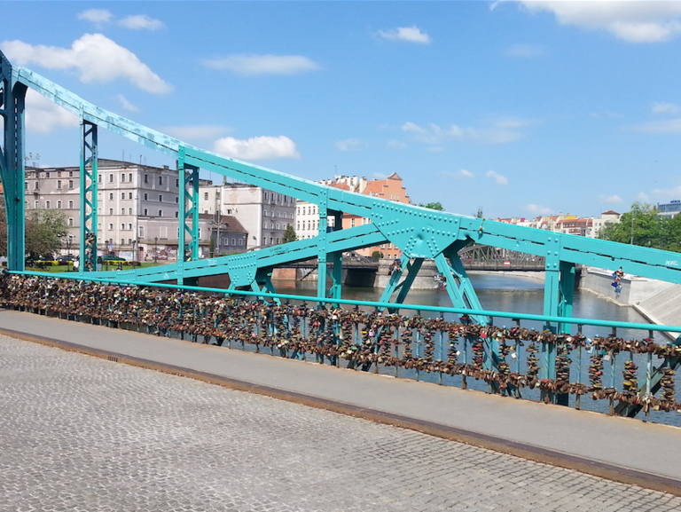 Bridge, Iron, Teal, Aqua, Guard rail, Turquoise, Metal, Engineering, Steel, Urban design, 