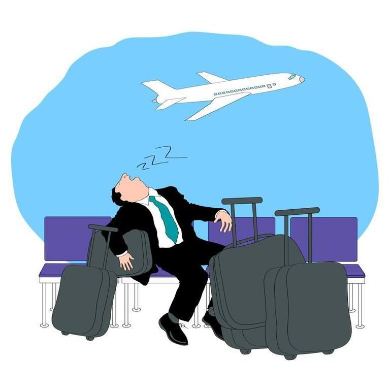 Aircraft, Baggage, Airplane, Illustration, Organist, Painting, Aviation, 
