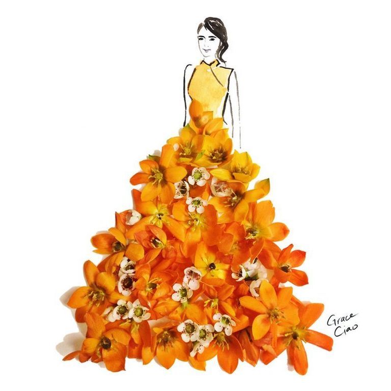 Yellow, Orange, Flower, Petal, Amber, Flowering plant, Cut flowers, Peach, Lei, Costume design, 