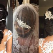 Hairstyle, Bridal accessory, Hair accessory, Photograph, Petal, Style, Headpiece, Wedding dress, Fashion accessory, Headgear, 