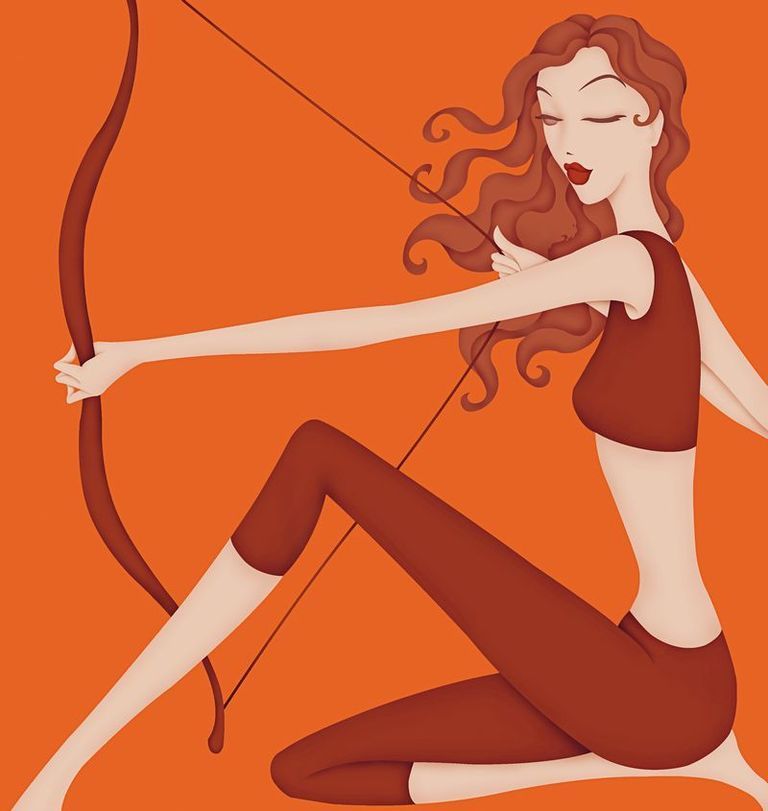 Bow, Bow and arrow, Orange, Art, Long hair, Longbow, Illustration, Red hair, Animation, Fictional character, 