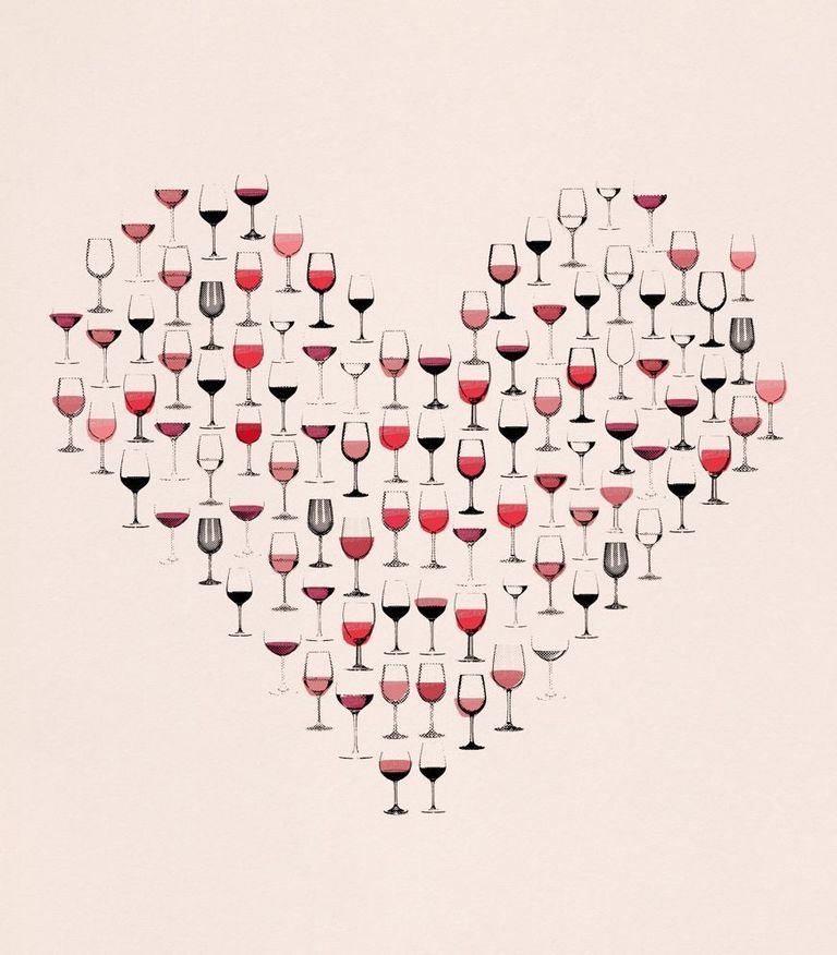 Red, Pink, Magenta, Art, Heart, Holiday, Symmetry, Illustration, Love, 