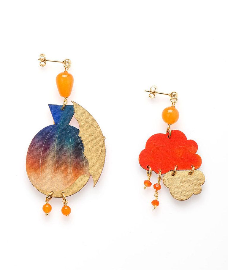 Earrings, Product, Orange, Natural material, Amber, Fashion accessory, Body jewelry, Beige, Peach, Craft, 