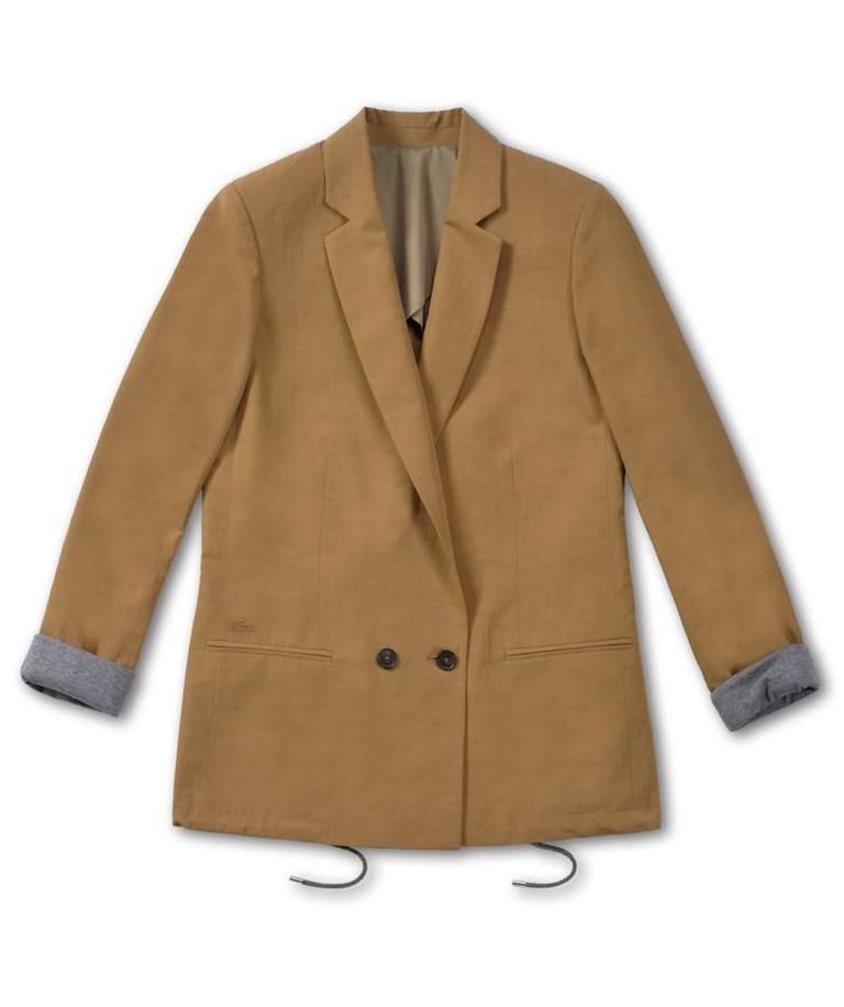 Clothing, Coat, Brown, Collar, Sleeve, Textile, Outerwear, Khaki, Blazer, Tan, 