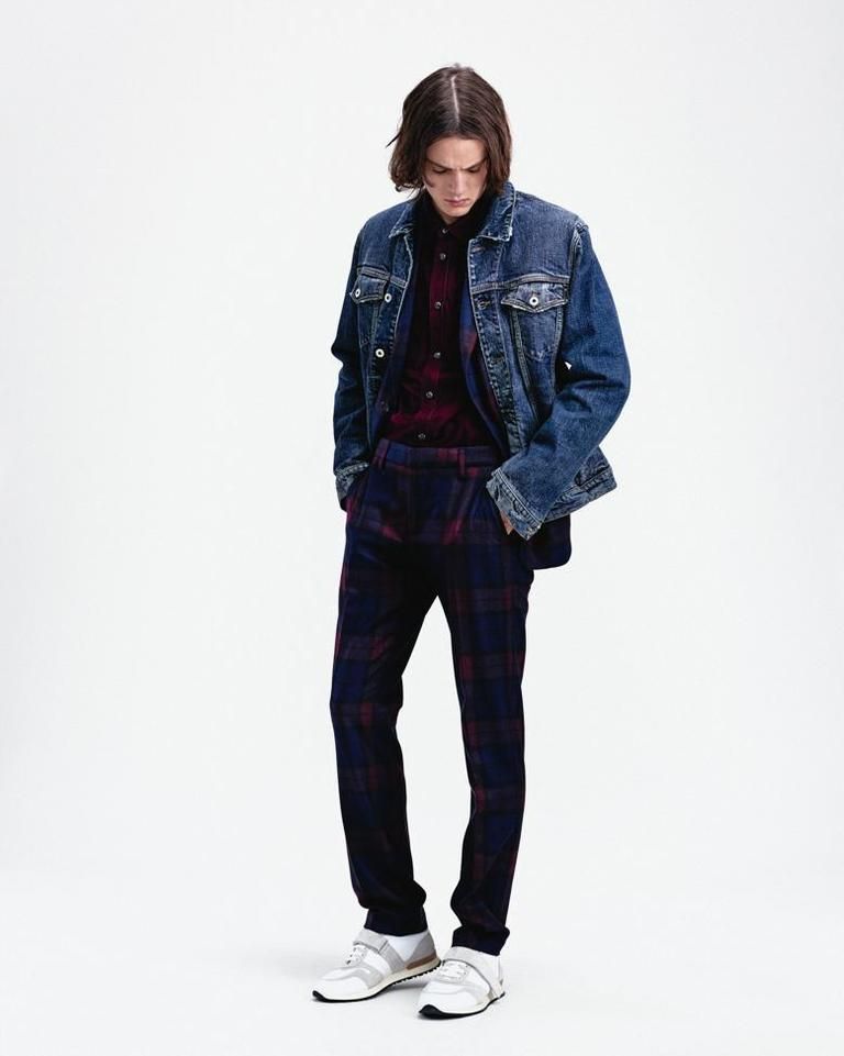 Clothing, Sleeve, Trousers, Collar, Denim, Textile, Standing, Jacket, Outerwear, Style, 