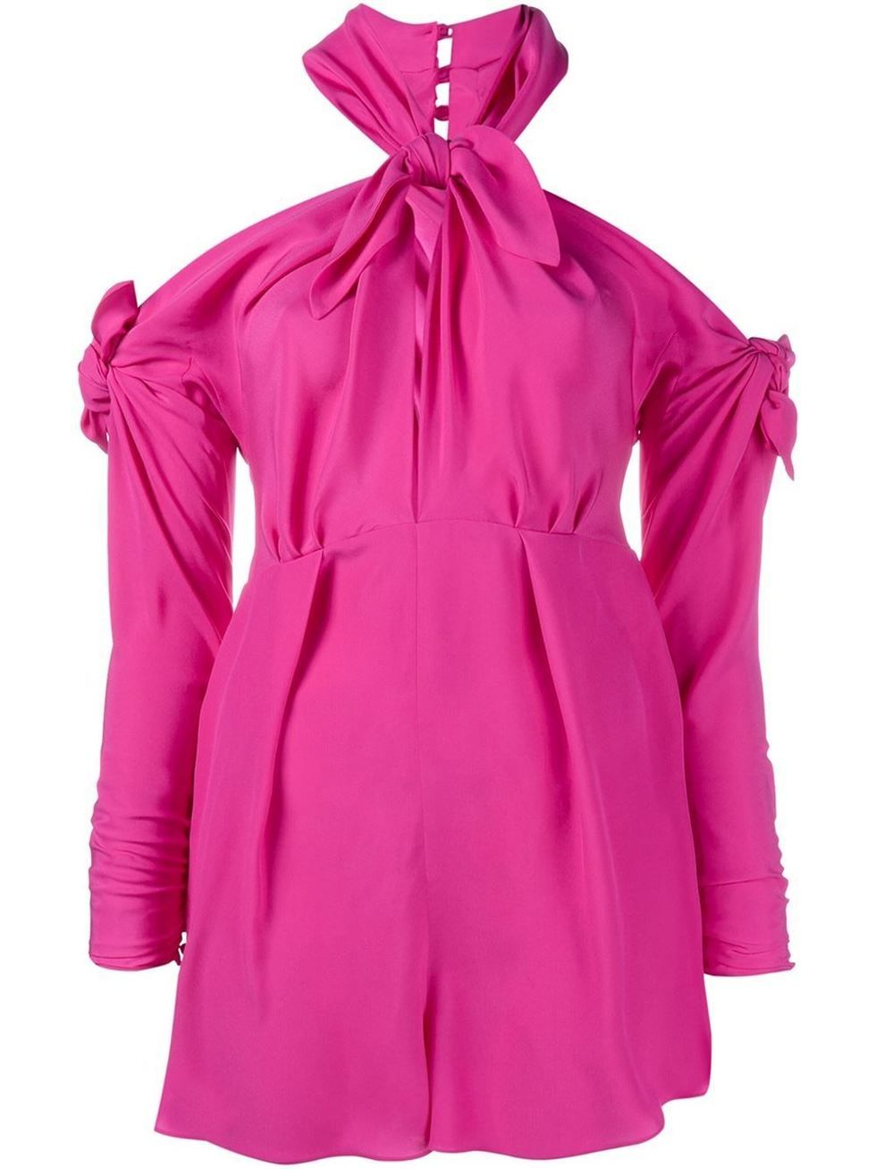 Sleeve, Collar, Magenta, Textile, Dress, Purple, Pink, Style, One-piece garment, Violet, 