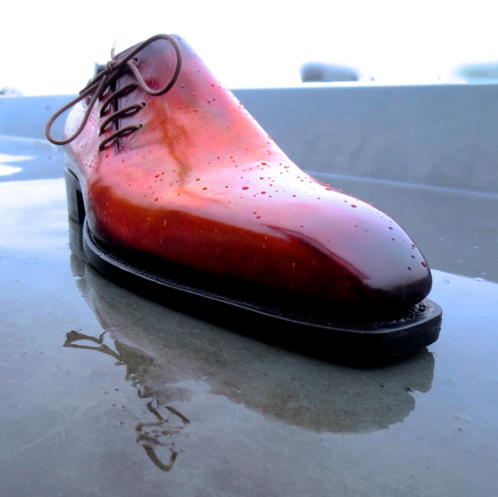 Red, Pink, Magenta, Carmine, Maroon, Material property, Reflection, Dress shoe, Still life photography, Bicycle saddle, 