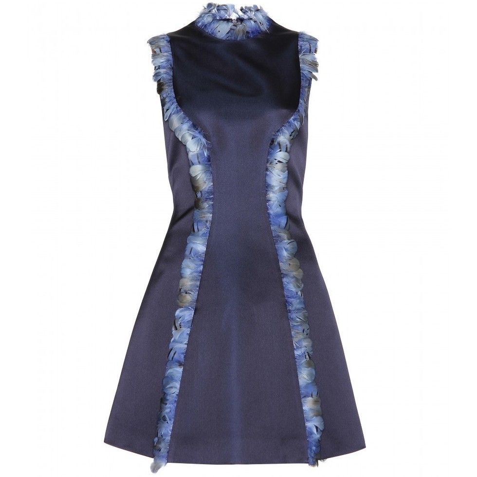 Blue, Dress, Sleeve, Textile, One-piece garment, Formal wear, Collar, Electric blue, Day dress, Pattern, 