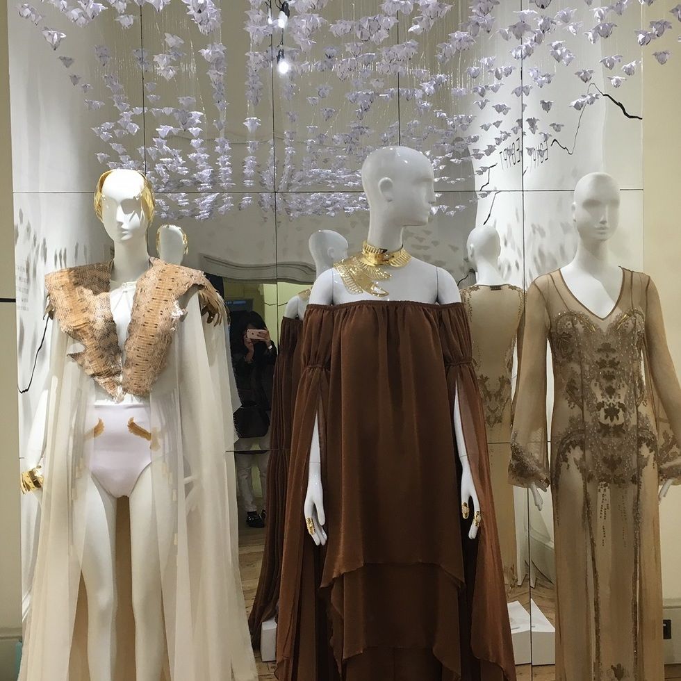 Mannequin, Fashion, Display window, Costume design, Art, Retail, Collection, Fashion design, Display case, Natural material, 