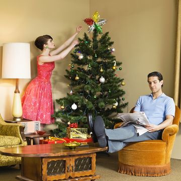 Human, Lighting, Human body, Room, Interior design, Lampshade, Christmas tree, Interior design, Christmas decoration, Home, 