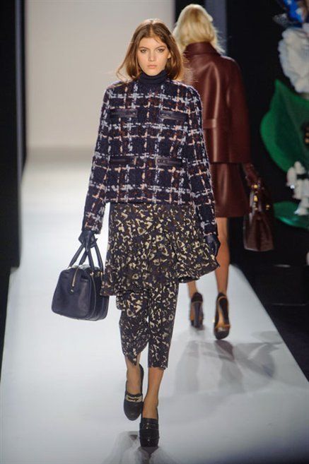 Footwear, Brown, Textile, Joint, Outerwear, Fashion show, Style, Runway, Bag, Pattern, 