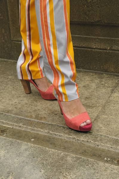 Human leg, Orange, Carmine, Street fashion, Foot, Pattern, Basic pump, Ankle, High heels, Sandal, 