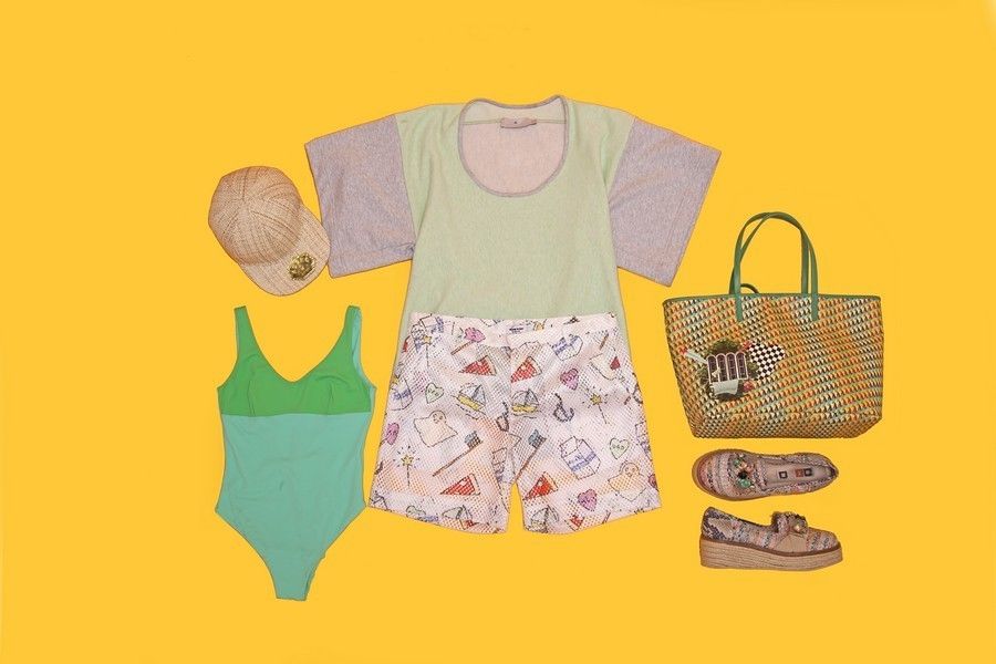Yellow, Pattern, Baby & toddler clothing, Bag, Shoulder bag, Lavender, Illustration, Design, Peach, Visual arts, 