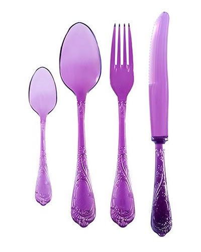 Dishware, Violet, Purple, Cutlery, Tableware, Lavender, Line, Kitchen utensil, Silver, Household silver, 
