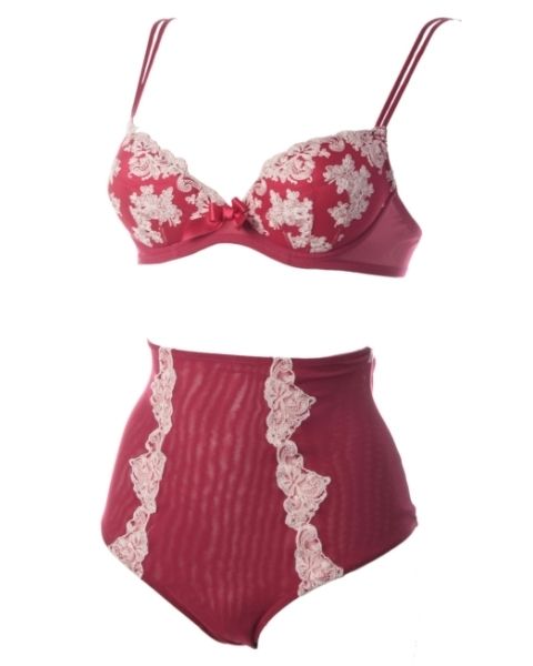 Product, Red, Brassiere, Undergarment, Pink, Pattern, Costume accessory, Maroon, Lingerie, Carmine, 