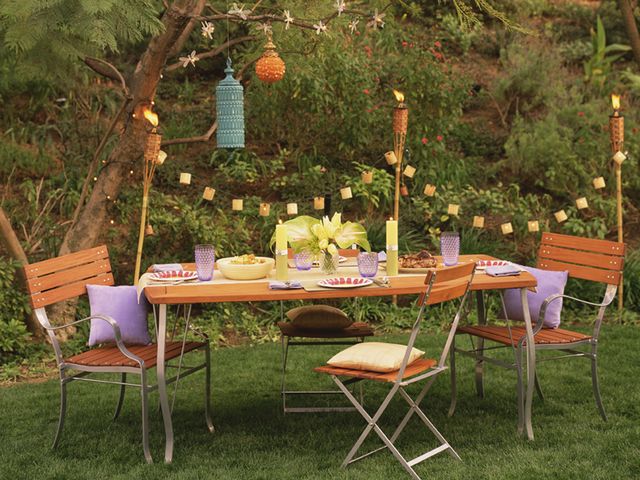Furniture, Table, Outdoor furniture, Outdoor table, Garden, Chair, Patio, Backyard, Yard, Outdoor structure, 