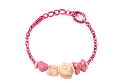 Jewellery, Pink, Fashion accessory, Magenta, Bracelet, Circle, Body jewelry, Natural material, Craft, Jewelry making, 