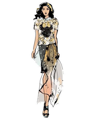 Joint, Standing, Style, Fashion illustration, Costume design, Waist, Knee, Art, Fashion model, Artwork, 