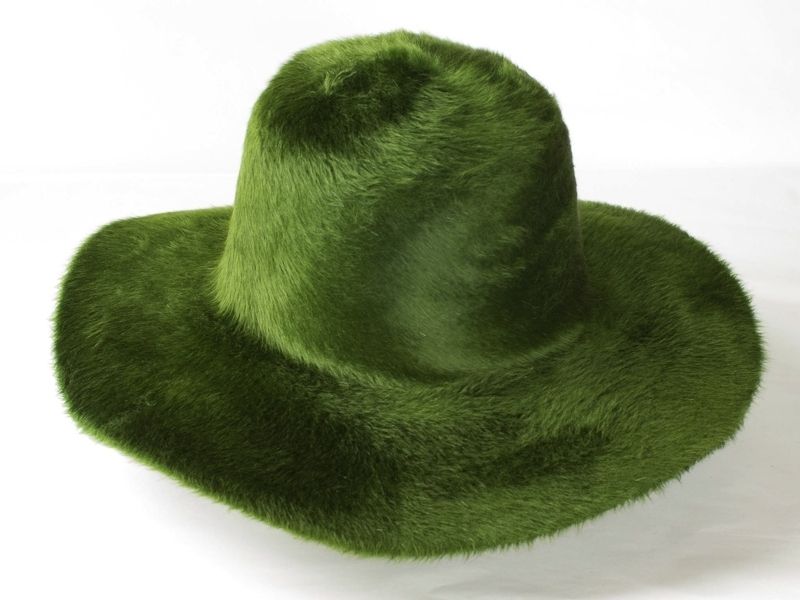 Green, Textile, Costume accessory, Fur, Natural material, 