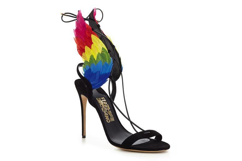 High heels, Feather, Basic pump, Foot, Violet, Teal, Sandal, Cobalt blue, Tan, Natural material, 