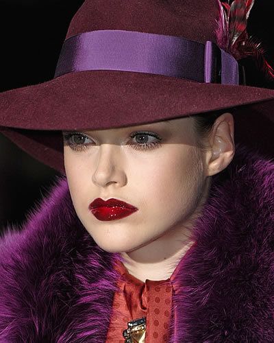 Nose, Lip, Hat, Purple, Magenta, Violet, Pink, Fashion accessory, Headgear, Costume accessory, 