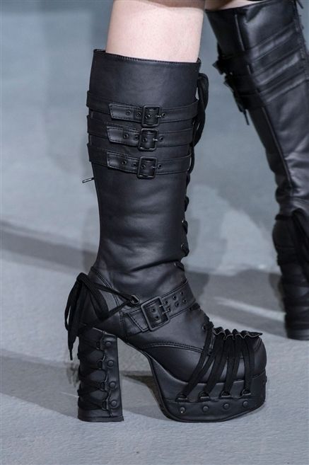 Footwear, Joint, Boot, Leather, Fashion, Black, Fashion design, Knee-high boot, Foot, Riding boot, 