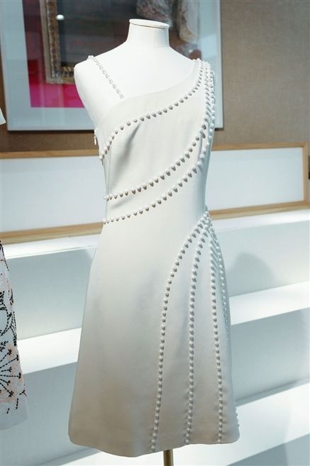 Textile, White, Dress, One-piece garment, Pattern, Teal, Fashion, Grey, Aqua, Mannequin, 
