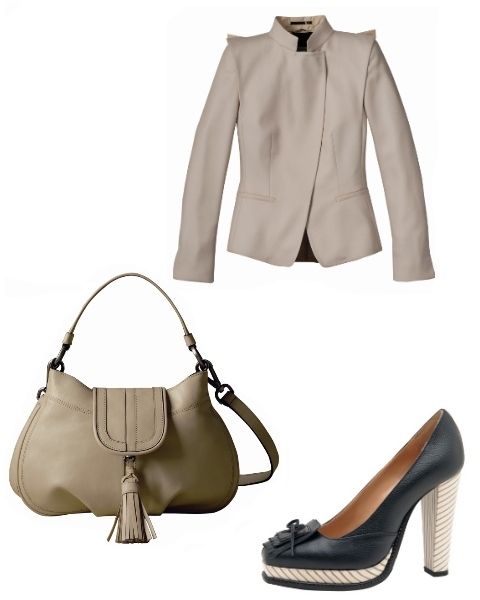 Product, Brown, Sleeve, Collar, Textile, White, Style, Coat, High heels, Tan, 