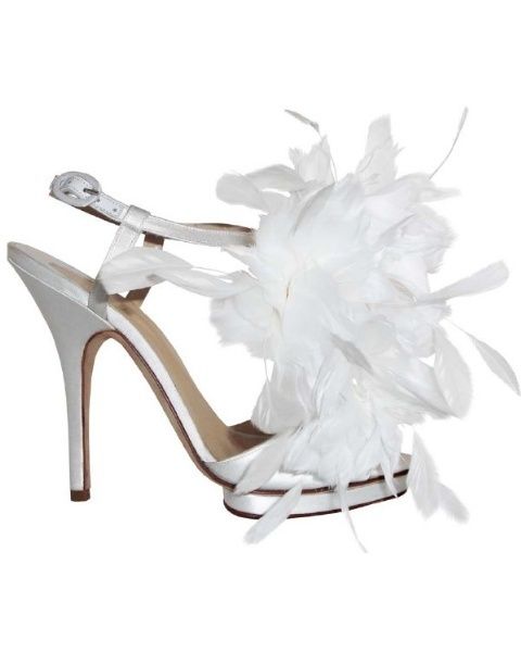 White, Feather, Bird, High heels, Art, Sandal, Natural material, Bridal shoe, Beige, Tan, 