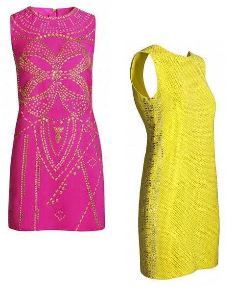 Yellow, Dress, Textile, Pattern, One-piece garment, Magenta, Day dress, Design, Fashion design, Pattern, 