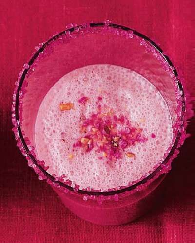 Pink, Magenta, Drink, Peach, Circle, Smoothie, Non-alcoholic beverage, Cup, Drinking straw, 