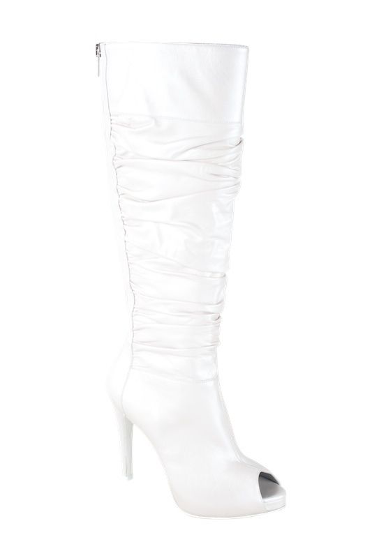 White, Boot, Costume accessory, Beige, Foot, Silver, Plastic, Fashion design, Leather, Ankle, 