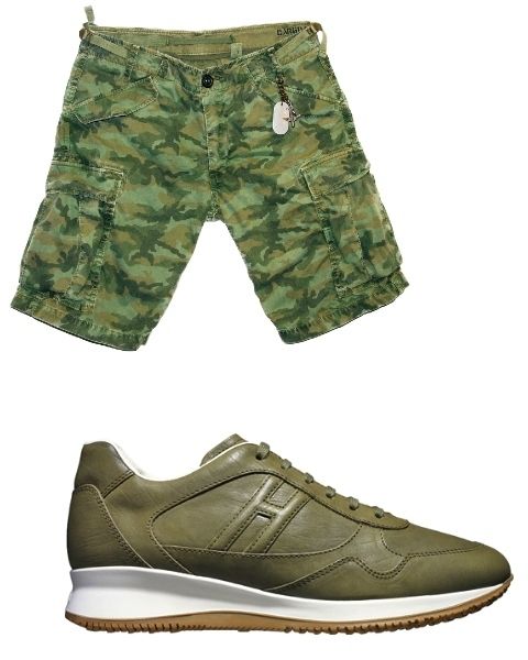 Footwear, Green, Product, Brown, Yellow, White, Pattern, Style, Camouflage, Tan, 
