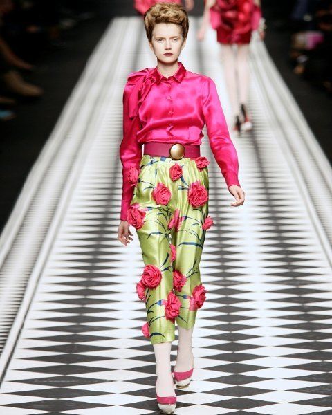 Textile, Fashion show, Pink, Magenta, Style, Runway, Fashion, Fashion model, Lipstick, Model, 