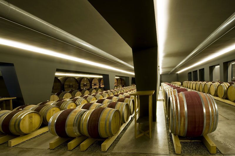 Yellow, Infrastructure, Winery, Barrel, Wine cellar, Gas, Brewery, Metal, Cylinder, Symmetry, 