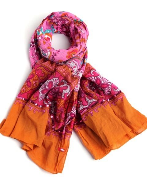Product, Brown, Collar, Wrap, Textile, Stole, Orange, Purple, Pink, Magenta, 