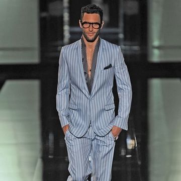 Clothing, Dress shirt, Sleeve, Trousers, Collar, Shirt, Fashion show, Outerwear, Style, Formal wear, 