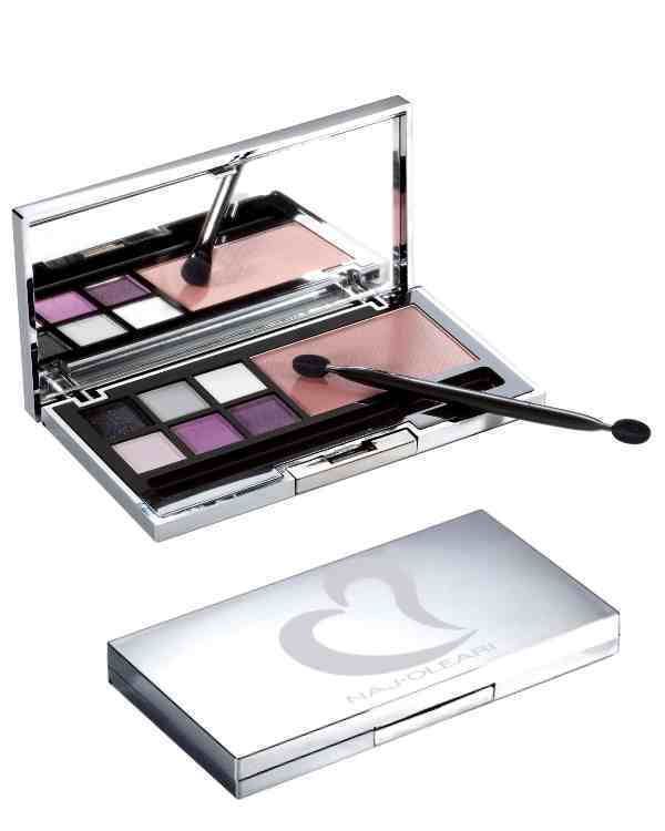 Eye shadow, Purple, Violet, Lavender, Cosmetics, Rectangle, Square, Silver, Makeup brushes, Lipstick, 